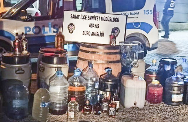 Yılın son gününde 619 litre kaçak içki ele geçirildi