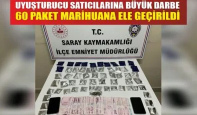 Uyuşturucuya Büyük Darbe: 60 Paket Marihuana Ele Geçirildi