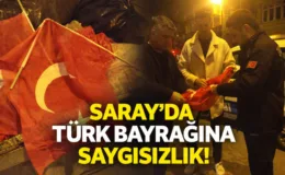 Saray’da Türk Bayrağına Büyük Saygısızlık: Çöpe Atılan Bayraklara Taksici Sahip Çıktı