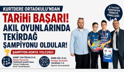 Kurtdere Ortaokulu’ndan tarihi başarı: Tekirdağ şampiyonu oldular