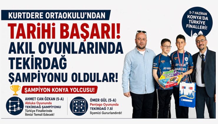 Kurtdere Ortaokulu’ndan tarihi başarı: Tekirdağ şampiyonu oldular